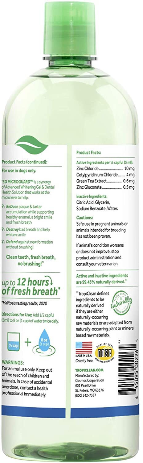TropiClean Fresh Breath Advanced Whitening Dental Health Solution