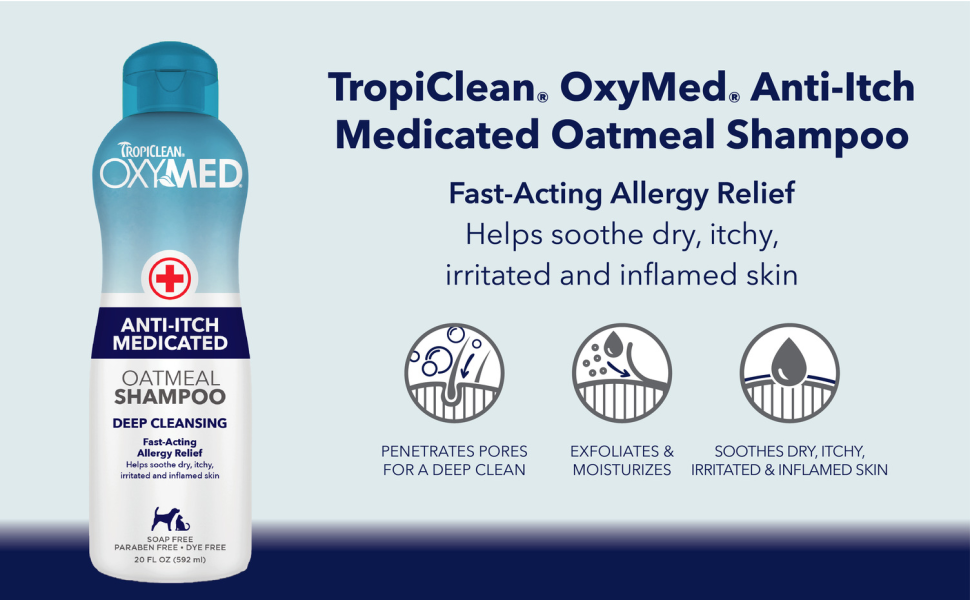 TropiClean OxyMed Anti-Itch Oatmeal Shampoo